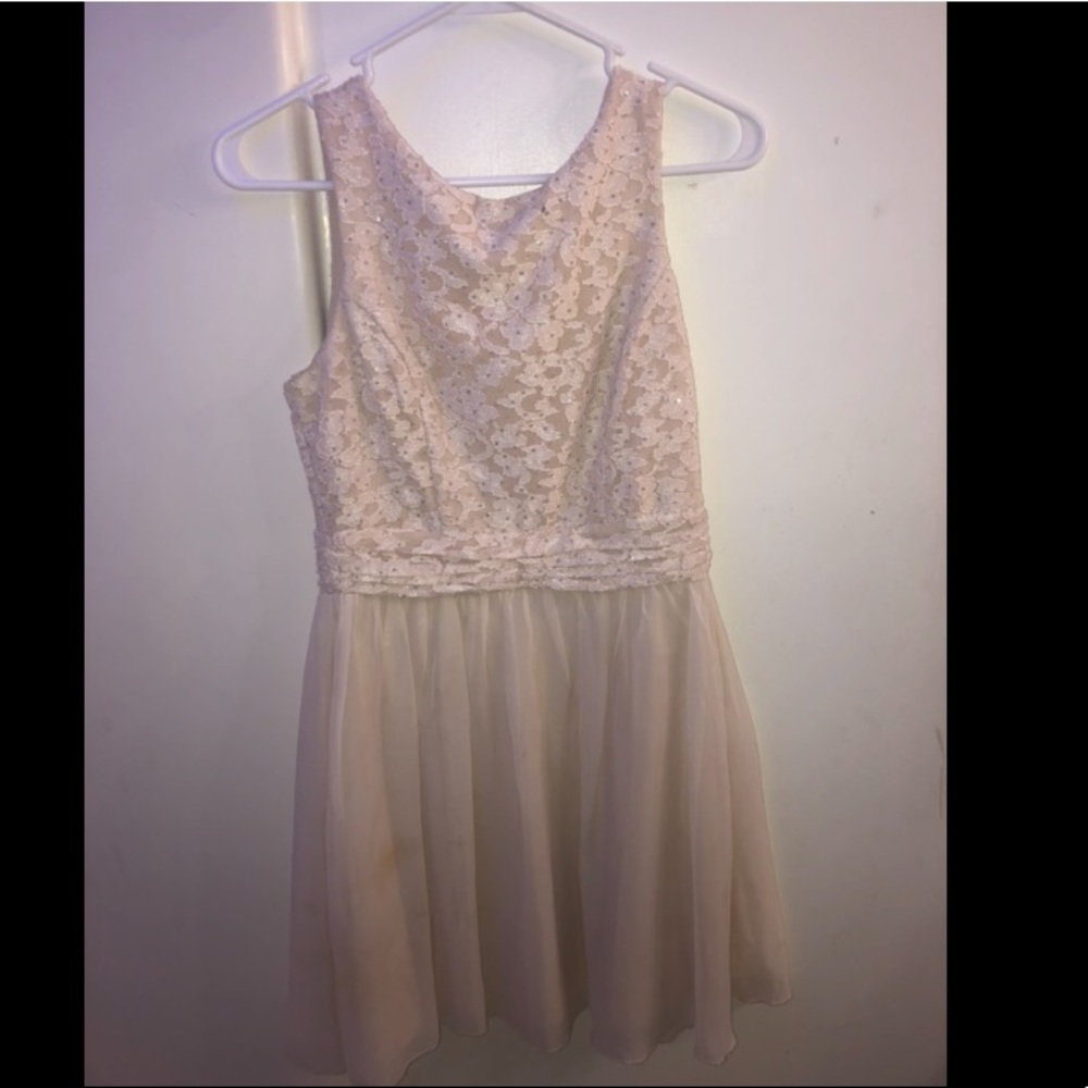 cute little pink champagne color mini dress